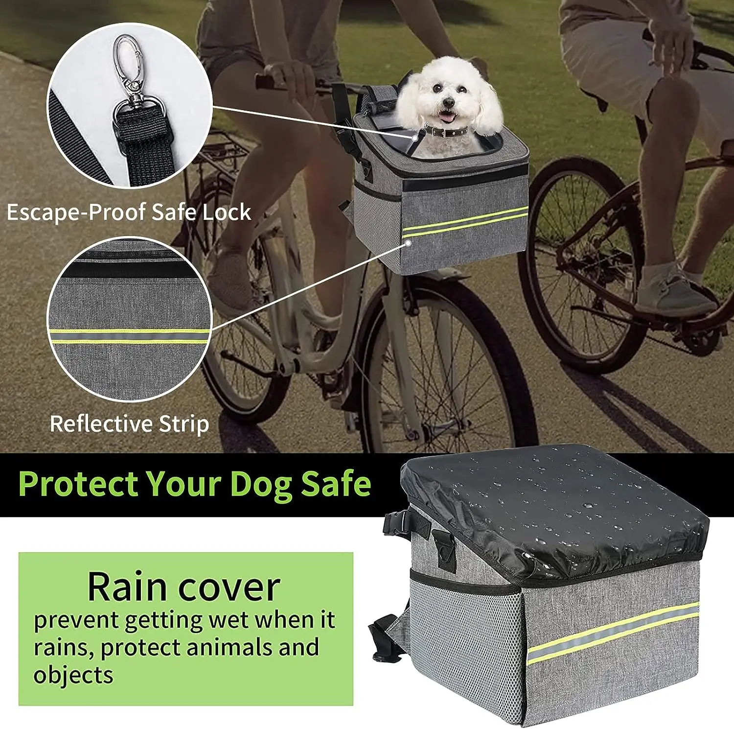 Hot Sales Small Quick Release Grey  Front Carrier Dog Pack Pet Dog Carrier Backpack Bike