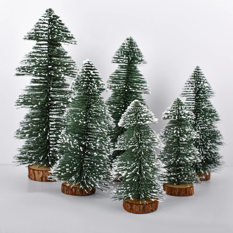 Christmas tree desktop decoration DIY pine needle tree Christmas decoration dipped in white cedar small Christmas tree