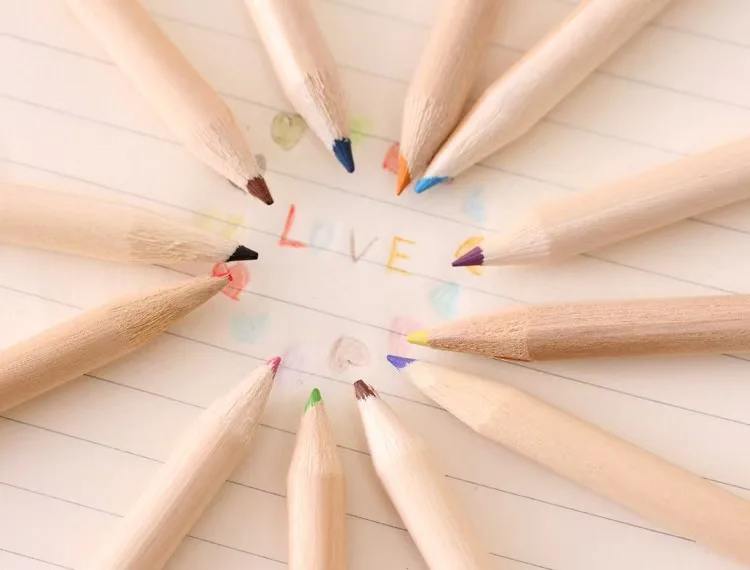 Portable Mini Watercolor Pencils with Built-in Sharpener Hexagonal Pattern Kids Art Pencils for School Use Colored Pencils