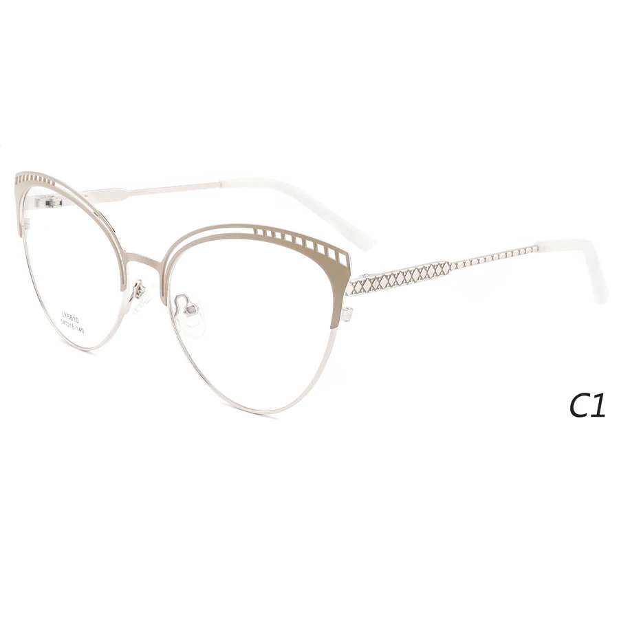 Hot Sale Factory Direct Metal Eye Glasses Cat Eye Frame Eyeglasses For Women