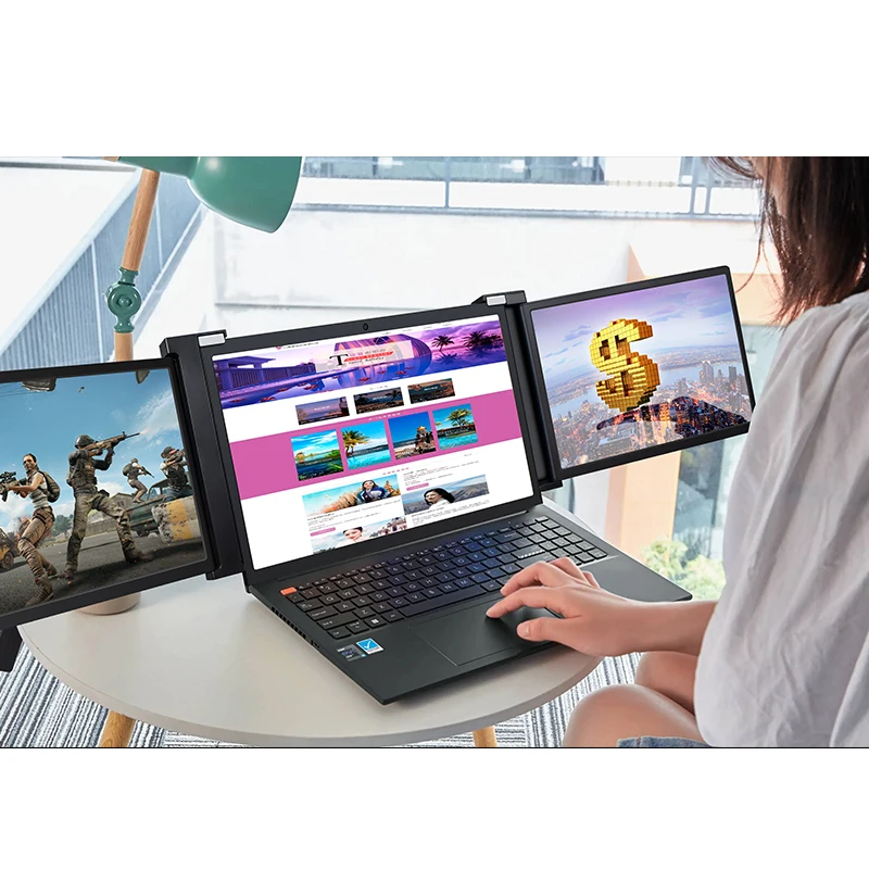 Full HD triple Monitor 13.3 inch Portable Monitor with  USB Type-C for Laptop