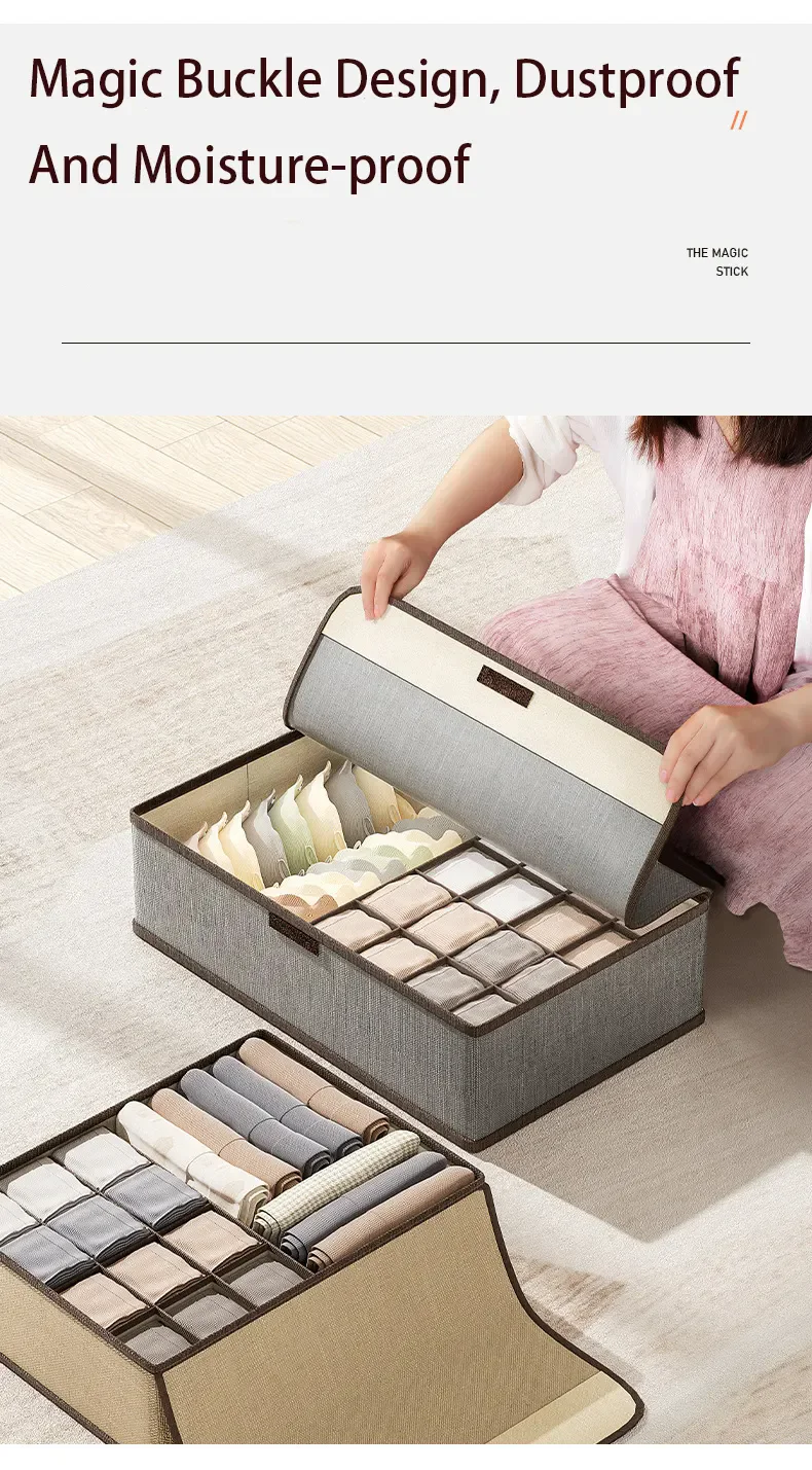 yuyang Wardrobe Clothes Organizer Drawer Organizer Storage Box for Clothes Bra Panty for Women  Foldable Socks Bra Storage Boxes