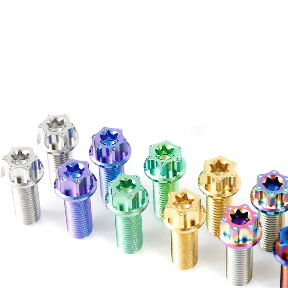 METAL Titanium Bolts gr5 m8 m12  m14  m5 m10 Hex Torx Socket Head Flanged DIN912 Alloy Titanium Screws
