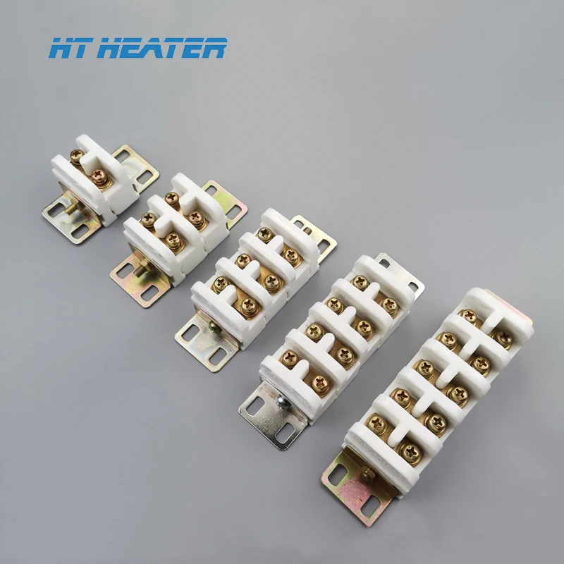 Hongtai 5A 10A 20A 25A 35A 50A Talc porcelain High frequency long short 2 3 5 6 8 poles ceramic terminal block