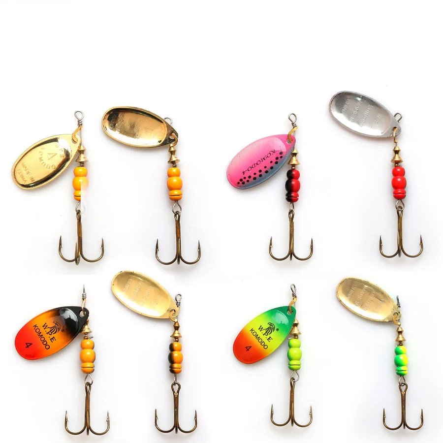 W.P.E Brand Spinner Lure 6.5g/9.7g/13.4g Bass Metal Spoon Lure Treble Hook Fishing Tackle Hard CrankBaits