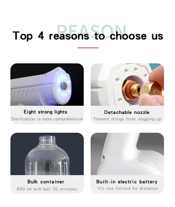  Hot Sale Electric Disinfection Fog Nano Mist Sprayer Sanitizer Wireless Hair Spray Gun for Car