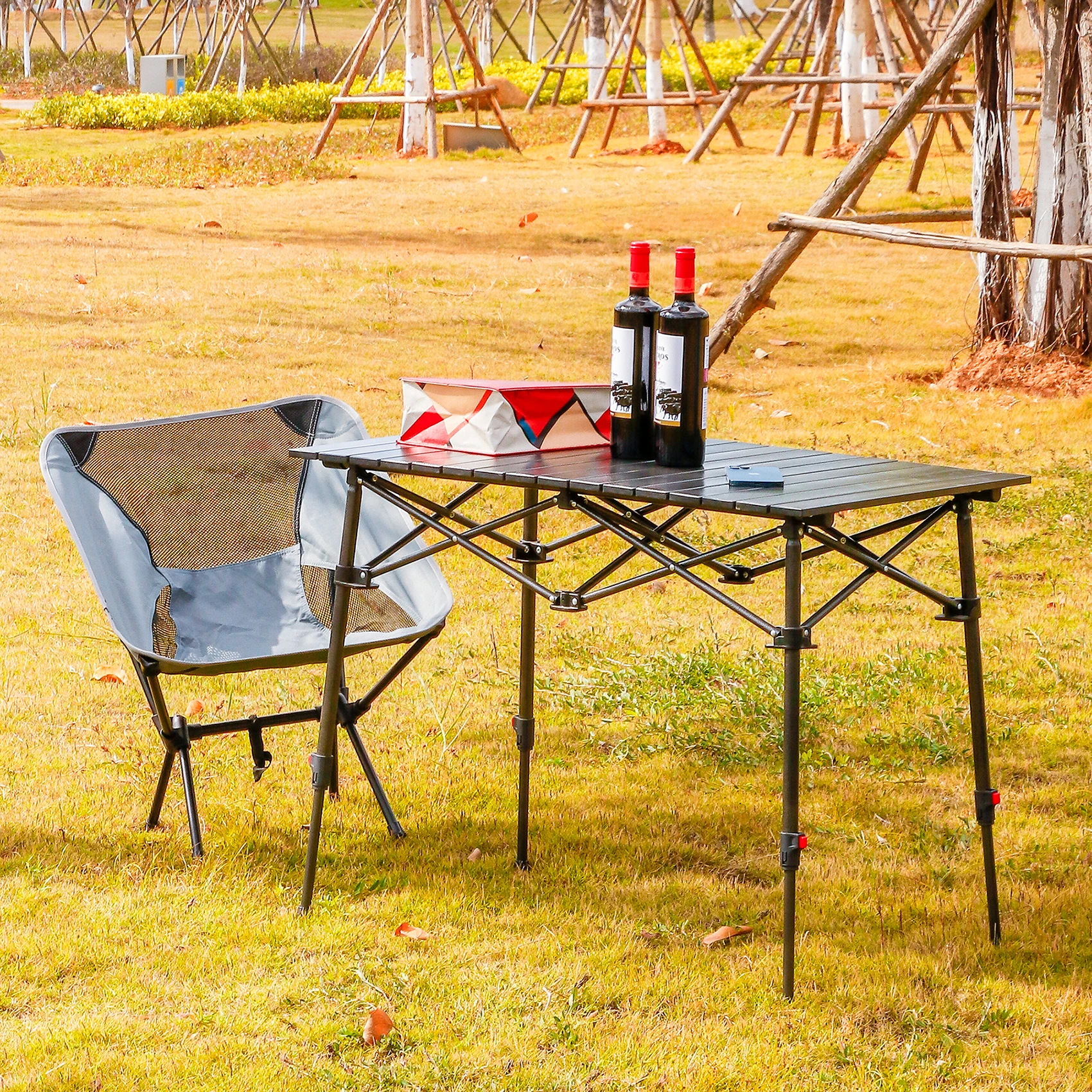 Luxury furniture high quality aluminum folding picnic camping table outdoor activities party