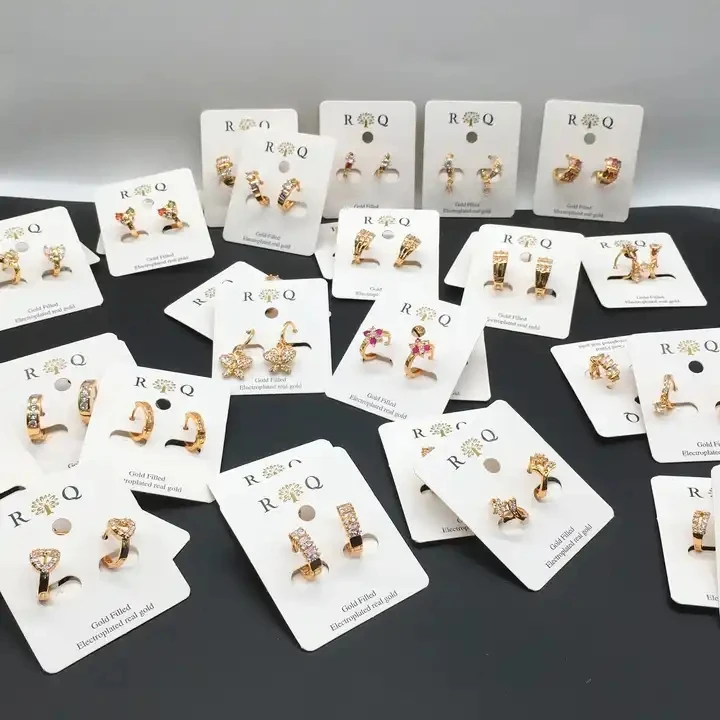 18k 14k Gold Plated Wholesale Fancy Small Gold Earrings Woman 2023 ladies Earrings Designs Pictures Designs For Party Girls