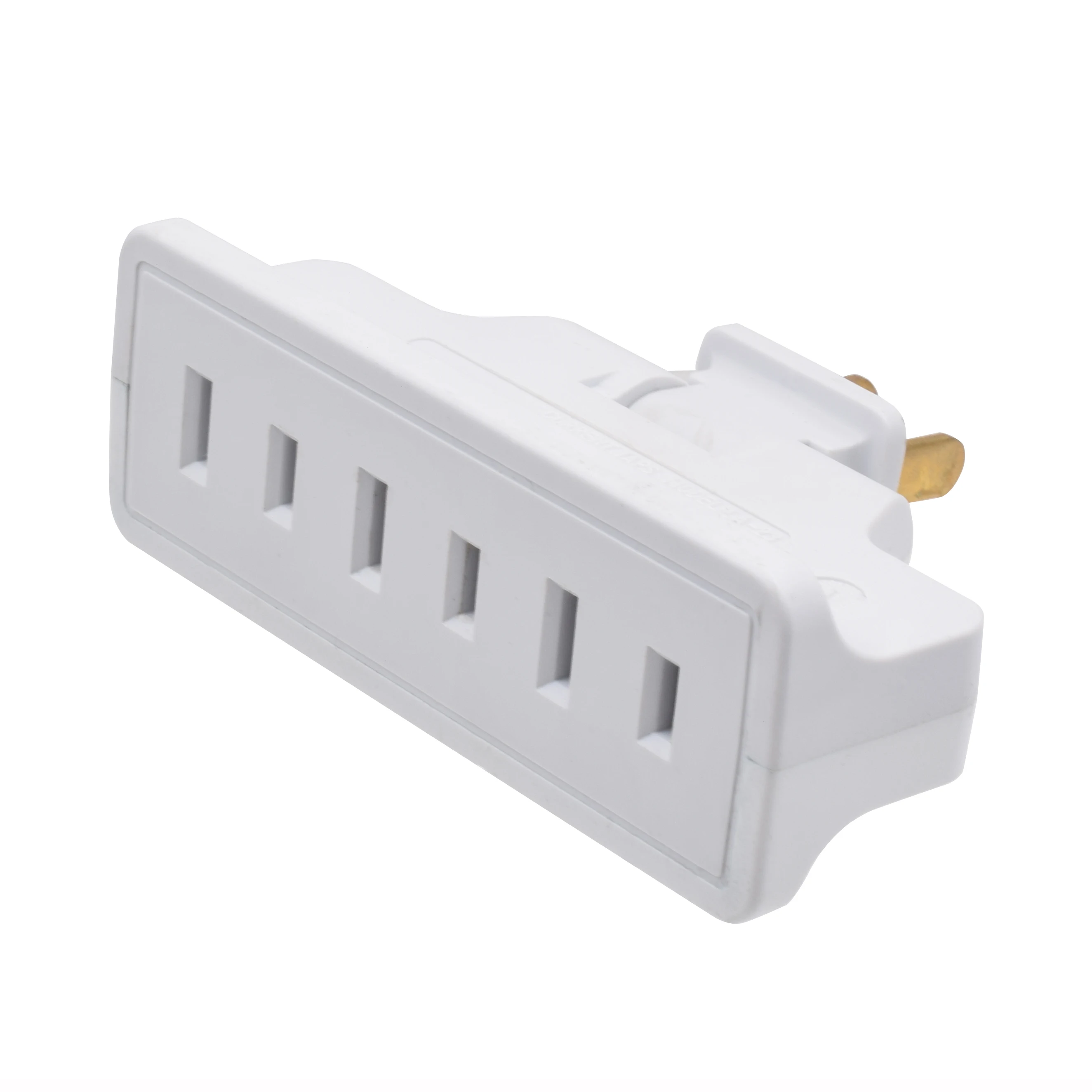 US CA 15-Amp 2-проводной на 2-проводной однопроводный на тройной белый базовый Поворотный адаптер