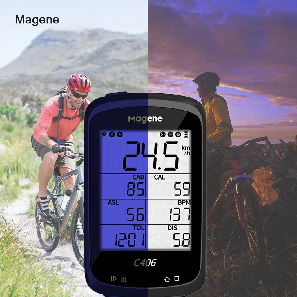 Magene C406 части велосипеда водонепроницаемый новый блестящий GPS компьютер для велосипеда с большим количеством отображаемых параметров