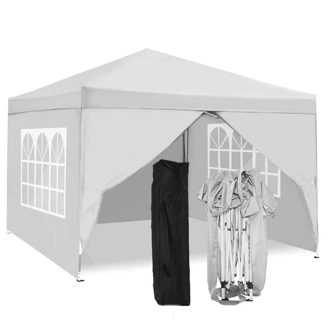 3x3 Pop up Tent Canopy with Detachable Sides Tent for Trade Show Outdoor Exhibition Booth