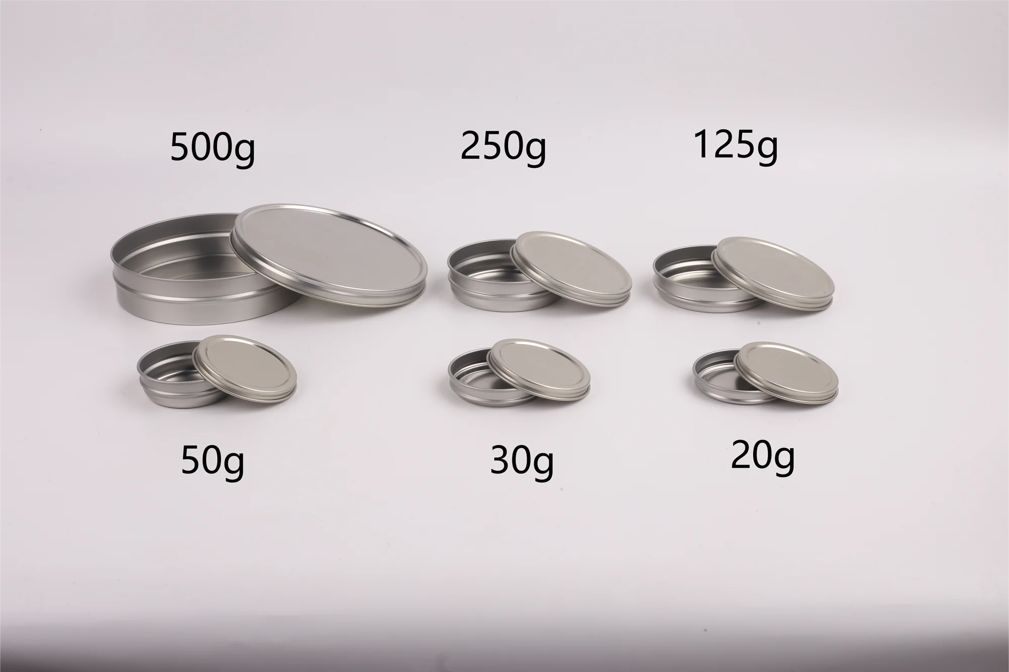 Серебро 500g250g125g50g30g10g заводской производитель оптовая продажа металлических жестяных банок для икры дистрибьюторы бренды