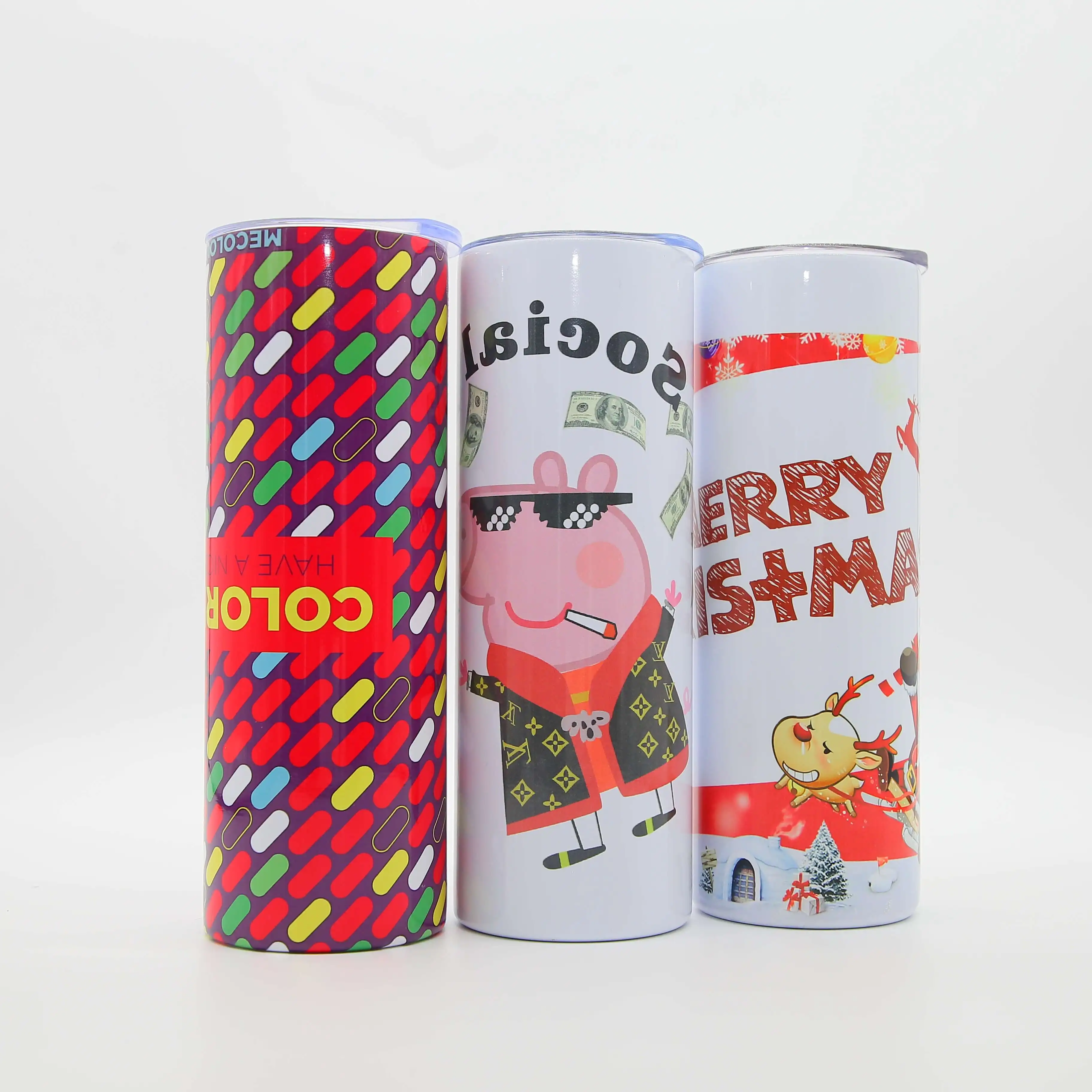 us free shipping Most Popular Products Straight  Mug stainless steel sublimation straight cup  with lid and straw