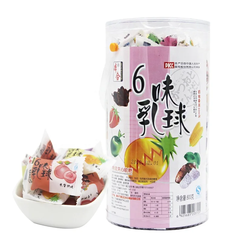 Chewy sweets corn flavor candy chewy fruit filled soft candy ball soft candy for kids