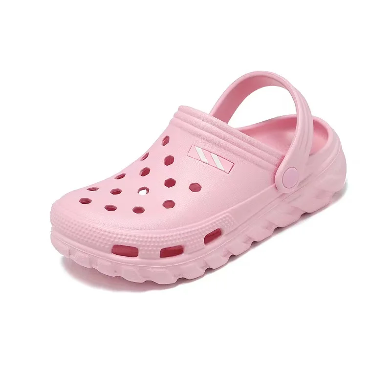 Экономичный индивидуальный дизайн, голубые, розовые садовые детские тапочки, сандалии, детские Сабо