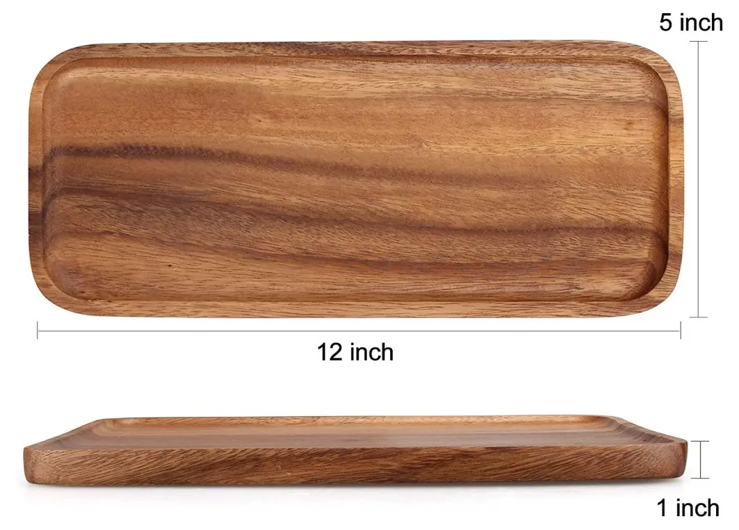Best Rectangular Wooden Tray Decorative Acacia Wood Appetizer Cheese Plates Small Sandwich Dessert charcuterie board
