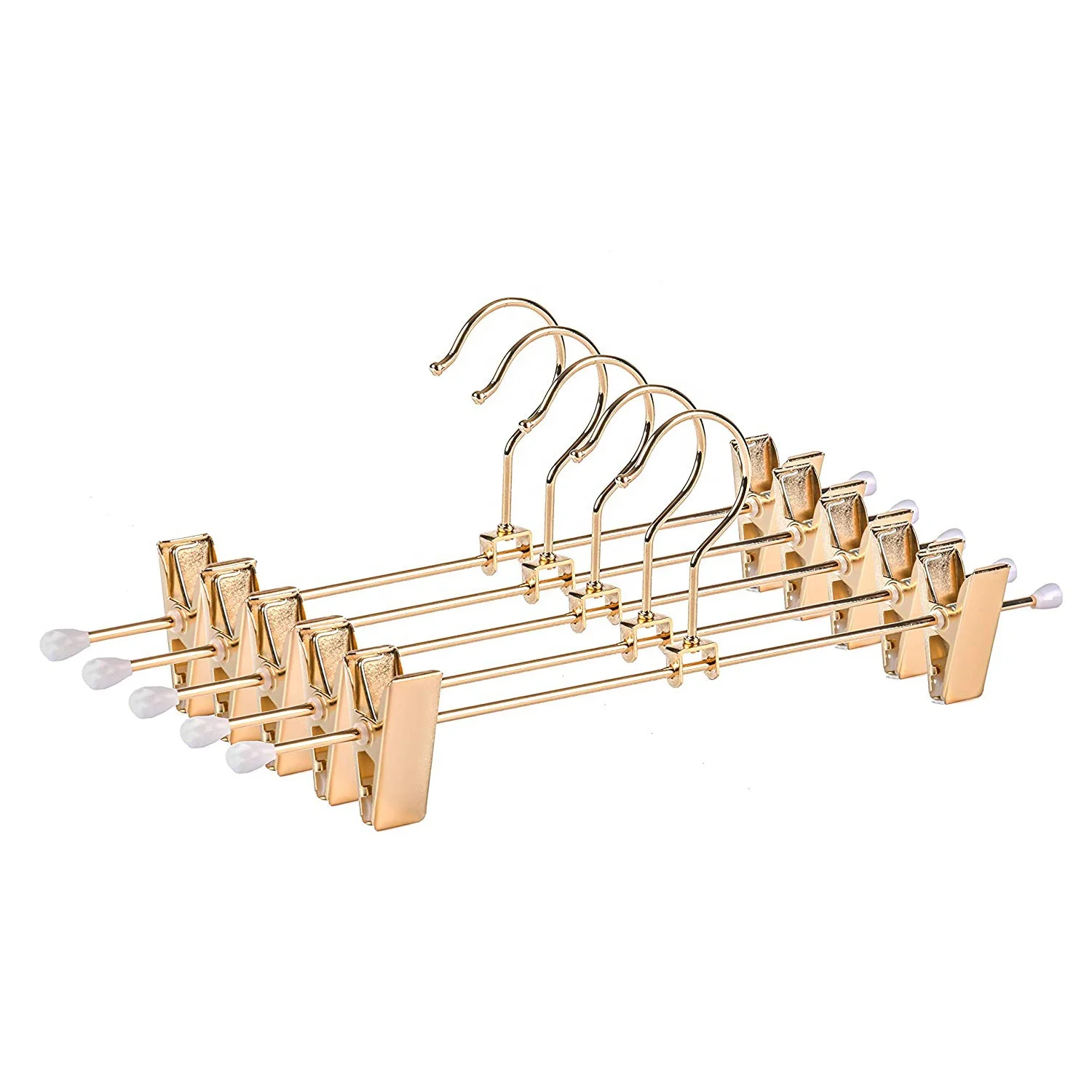 Fashion metal rose gold trousers hangers skirts hanger for slacks pants jeans bottoms with clips