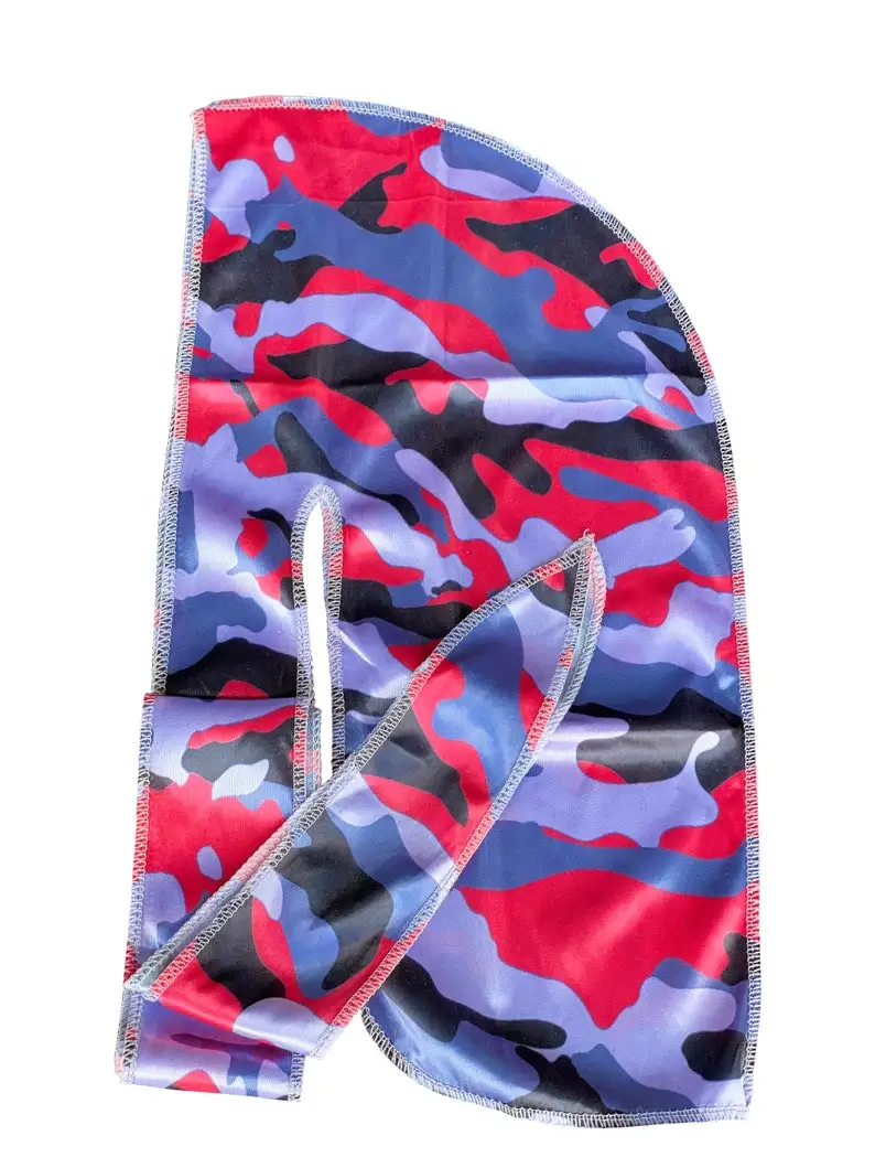 Быстрая доставка мужские атласные дизайнерские стойки Du Rags Durag шелковистые 360 волнистый Камуфляжный цвет по оптовой цене