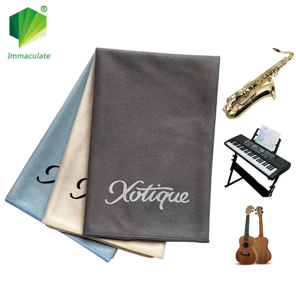 Microfiber Custom Logo Musical Instrument Cleaning Polishing Cloth Wiping Dirty For Violin Piano Guitar Harp Flute
