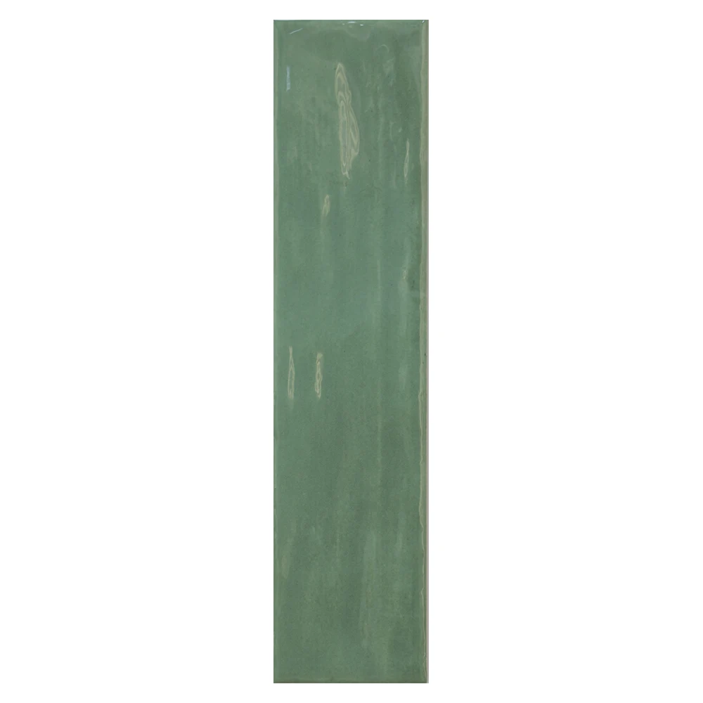 Wavy Surface Glossy Green Color Mosaic Subway Tile for Bathroom Kitchen