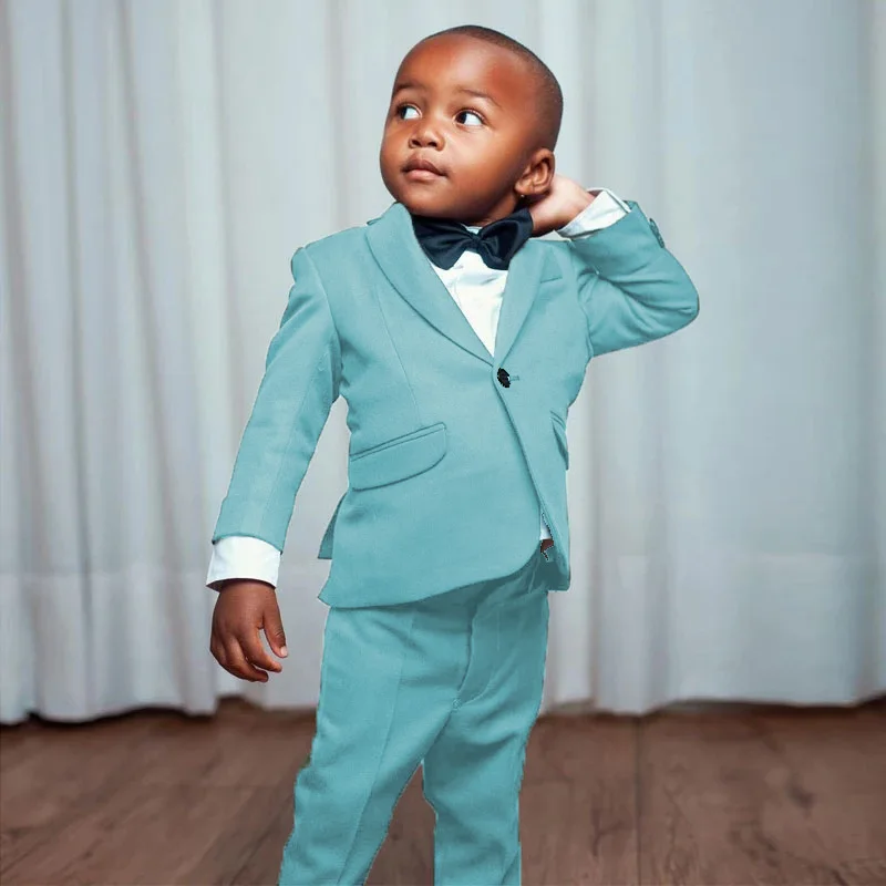 Wholesale Kids Suit Blazer Jacket + Pants Wedding Party Formal Boys 2 Piece Gold Suits