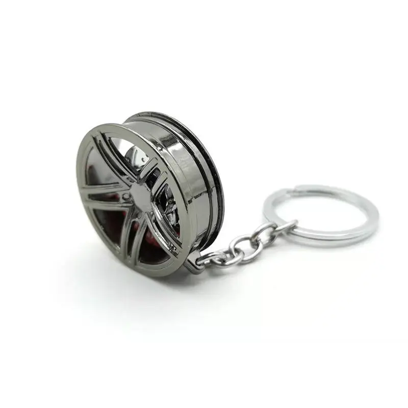 Gift Car Metal Key Chain Turbine Gear Hub Pendant Brake Disc Shock Absorber Steering Wheel Car Keychain
