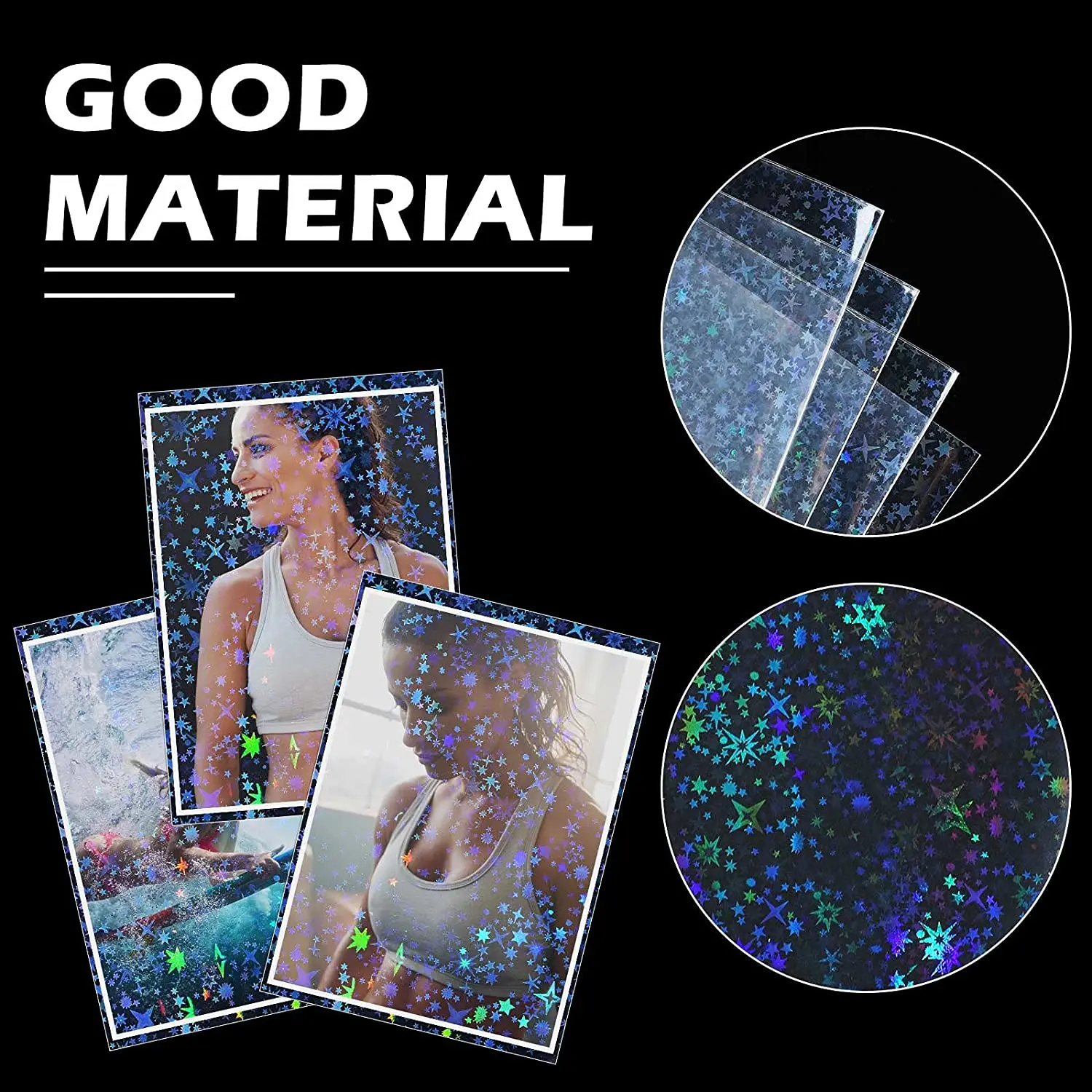 500pcs 61x88mm Holographic Sleeves Soft Card Sleeves Penny sleeves for KPOP Photo Board Game Card Trading game Card