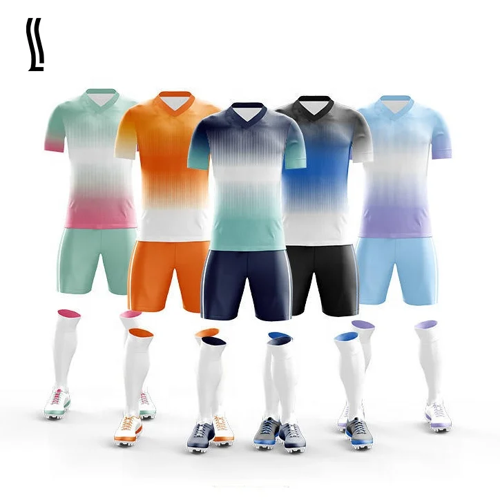 Luson High Quality Original Men Black Soccer Jersey 100% Polyester Club Soccer Uniform Football Shirts  Quality Soccer Jersey