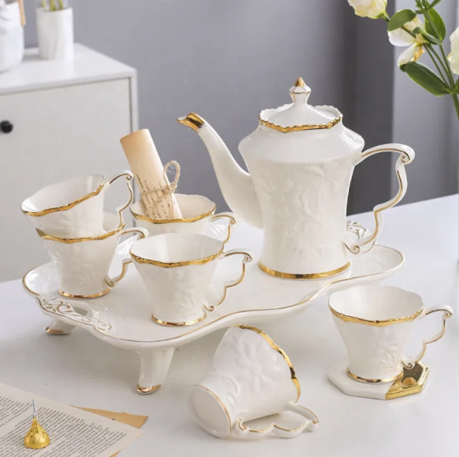 
European home coffee set suit ceramic coffee cup dish flower tea set 
