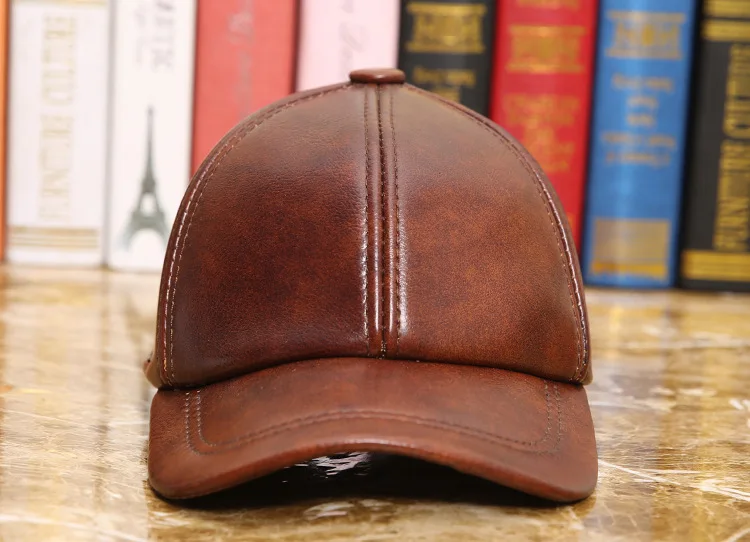 custom leather baseball cap