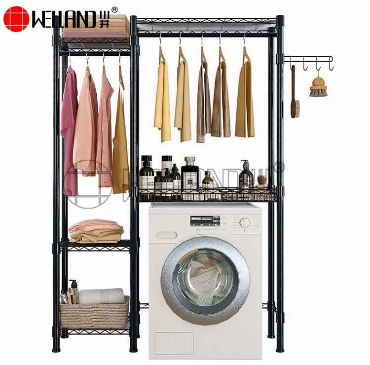 New Large-capacity Multi-layer Metal Bathroom Laundry Washing Machine Steel Rack Wire Shelving Garment Rack