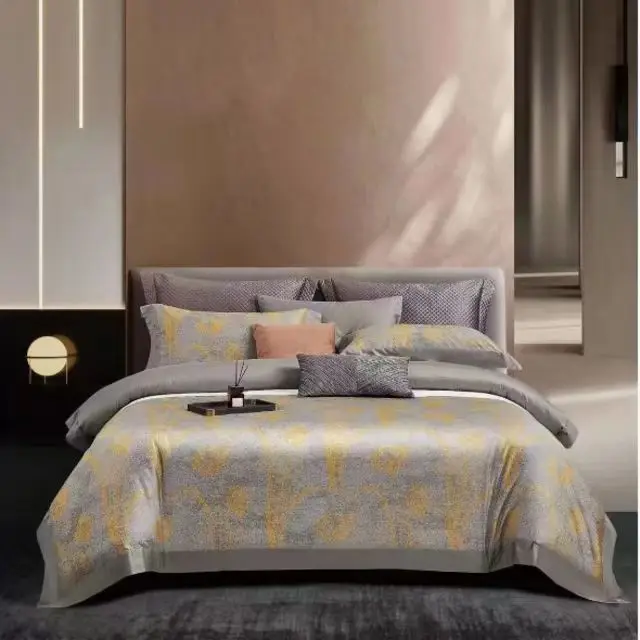 2024 New design 100s printed corner 4 pcs cotton bed sheets high quality bedding set bed sheets set wholesale