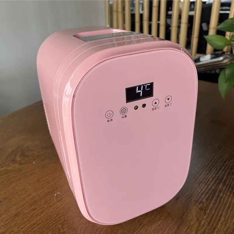 new design 8L smart mini fridge for makeup pink small Refrigerator Adjustable temperature car fridge with digital display