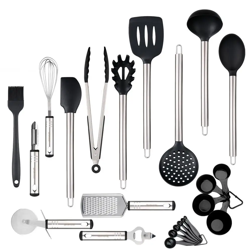 Silicone Kitchen Utensil set -23 Cooking Utensils, Kitchen Gadgets for Nonstick Cookware Set