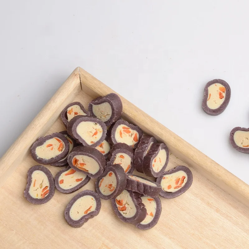 Dog  treat factory direct wholesale price purple potato cod sandwich slices high quality human edible dog treat