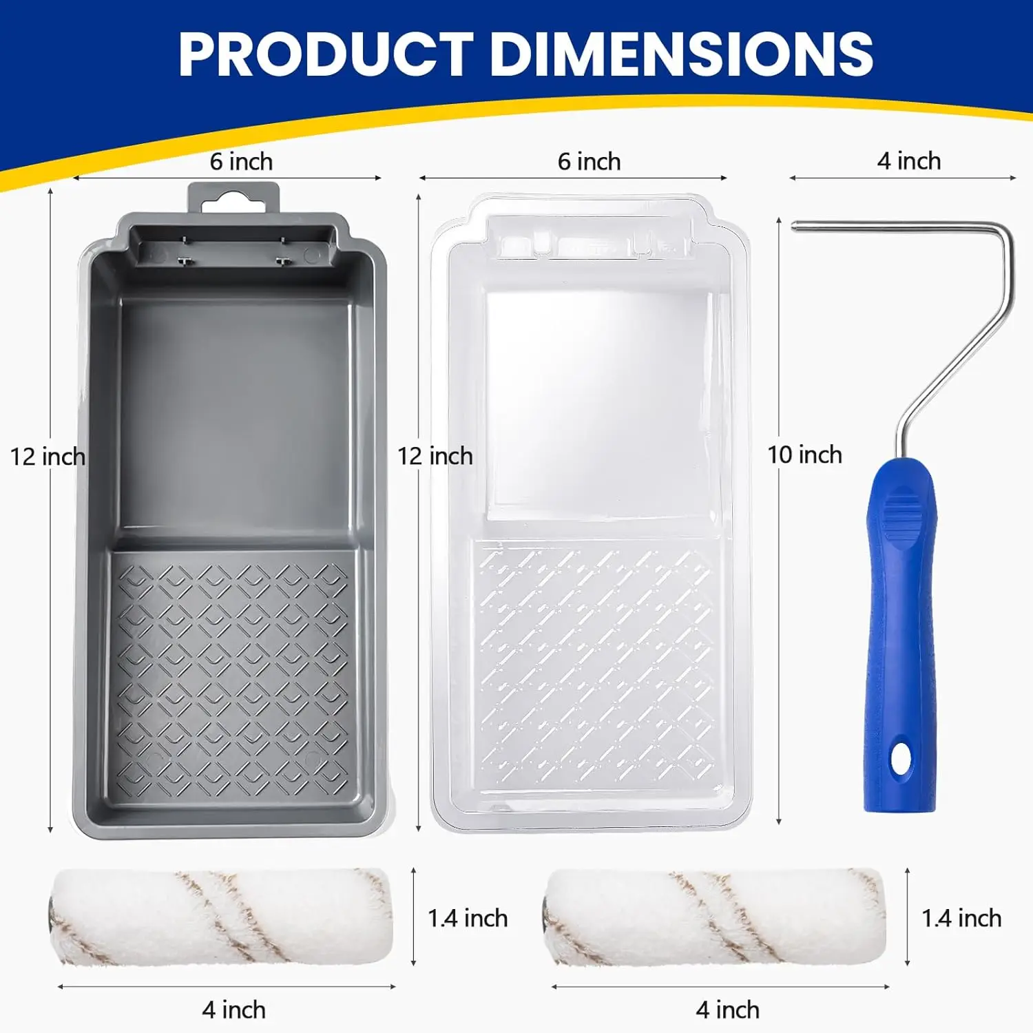 4 Inch DIY Microfiber Paint Rollers Disposable Tray Liner Frame Customizable Mini Rollers Painting Walls Cleaning OEM