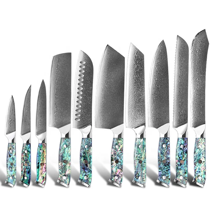 Оптовая Продажа Профессиональные услуги по заказу ножи с отличными рукоятками набор de туризма и активного отдыха акрил + оболочки ручкой дамасской стали лучший кухонных ножей