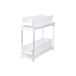 2 Tiers Plastic Shelves Shelf Support Plastic White Plastic Fold Out Shelf Small