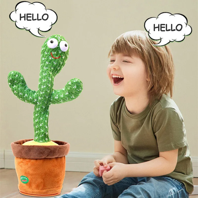 120 Songs Cute Stuffed Flowerpot Twisting Dancing Cactus Doll Talking Singing Music Dancing Cactus Plush Toy