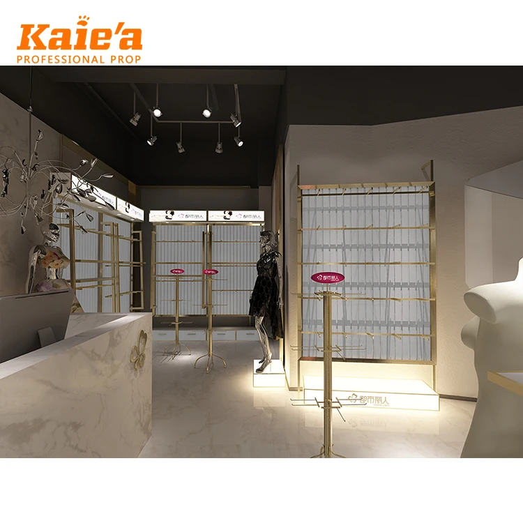 Fashionable Garment Shops Stands Clothes Rack Gold Metal Retail Clothing Store Display Racks For Boutique