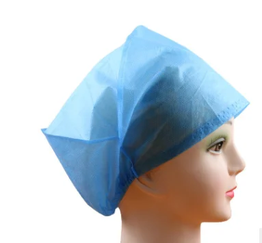 Evereast Medical Disposable Non-Woven PP Bouffant Caps Surgical Cap Doctor Nurse Clip Cap