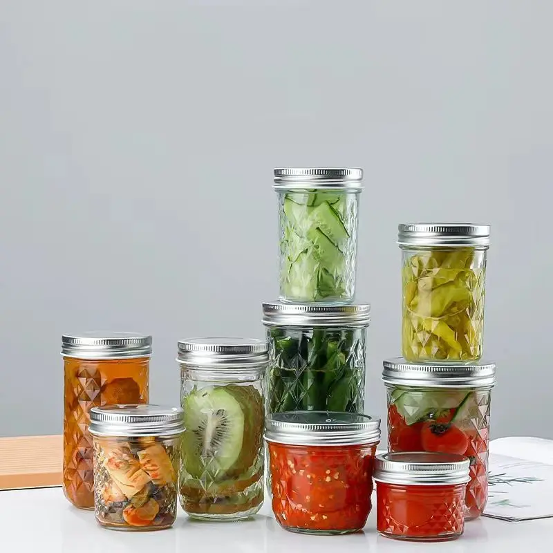 Caviar milk vegetables jar rhomboid storage jar for kitchen