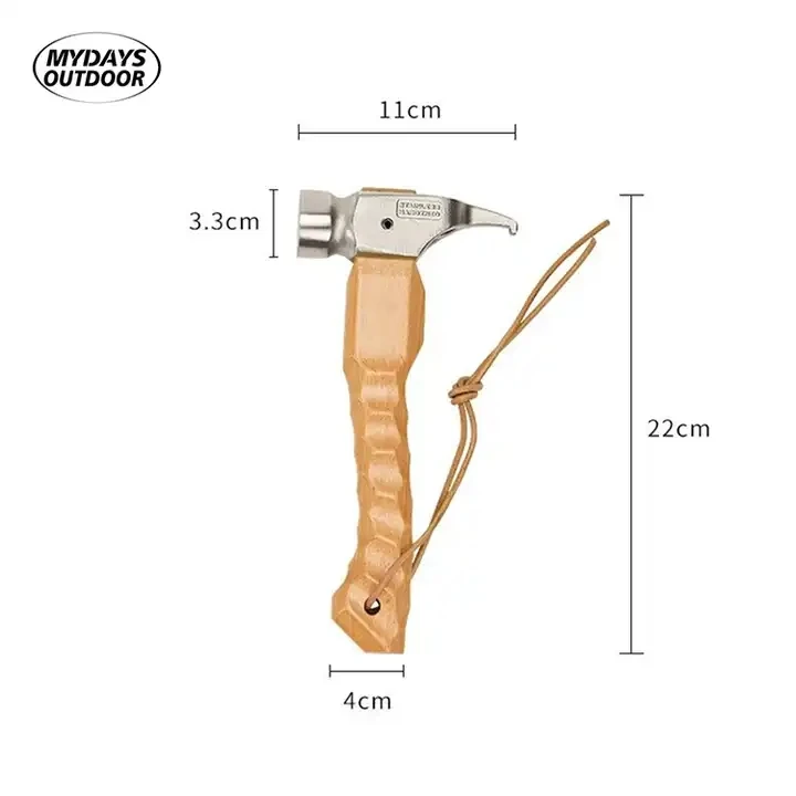 Mydays Tech Multifunctional Accessories Lightweight Portable Stainless Camping Hammer for Mountaineering Tent Hiking