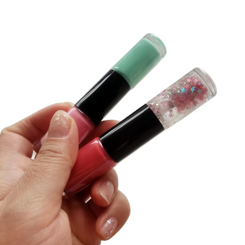 Double Head 2 Color Nail Polish Quick Dry Transparent Non-Baking Nail Polish Armor oil Hot Style Non-Tear Wholesale