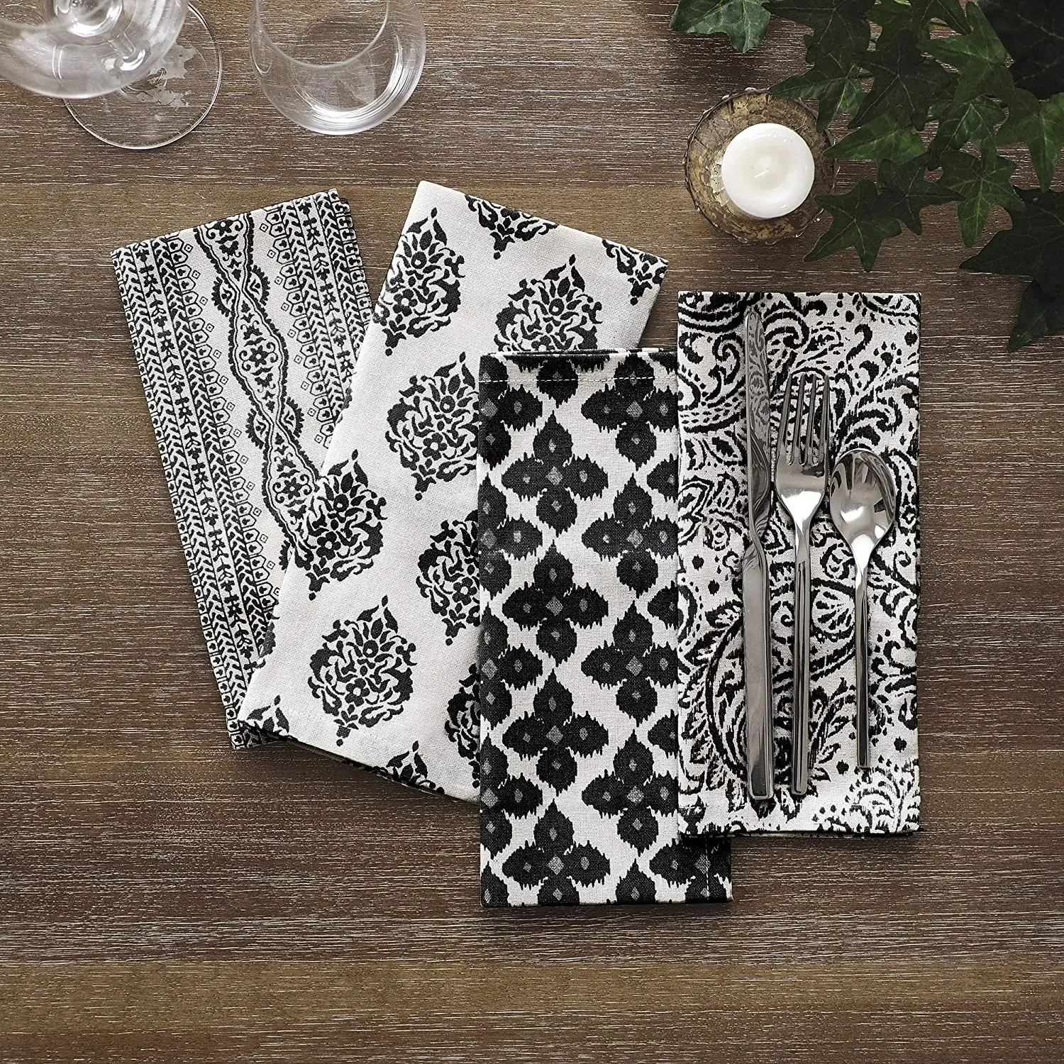 Салфетка из хлопчатобумажной ткани с принтом на заказ, 100% хлопчатобумажная салфетка с принтом для ужина 17*17 дюймов