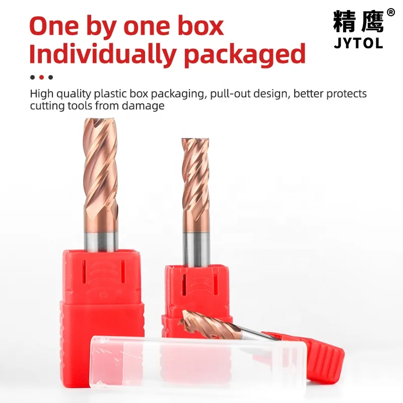 Factory in stock hot sale 4 blade Flat bottom end mill R0.5 R1 HRC55 Tungsten steel carbide milling cutter for  iron