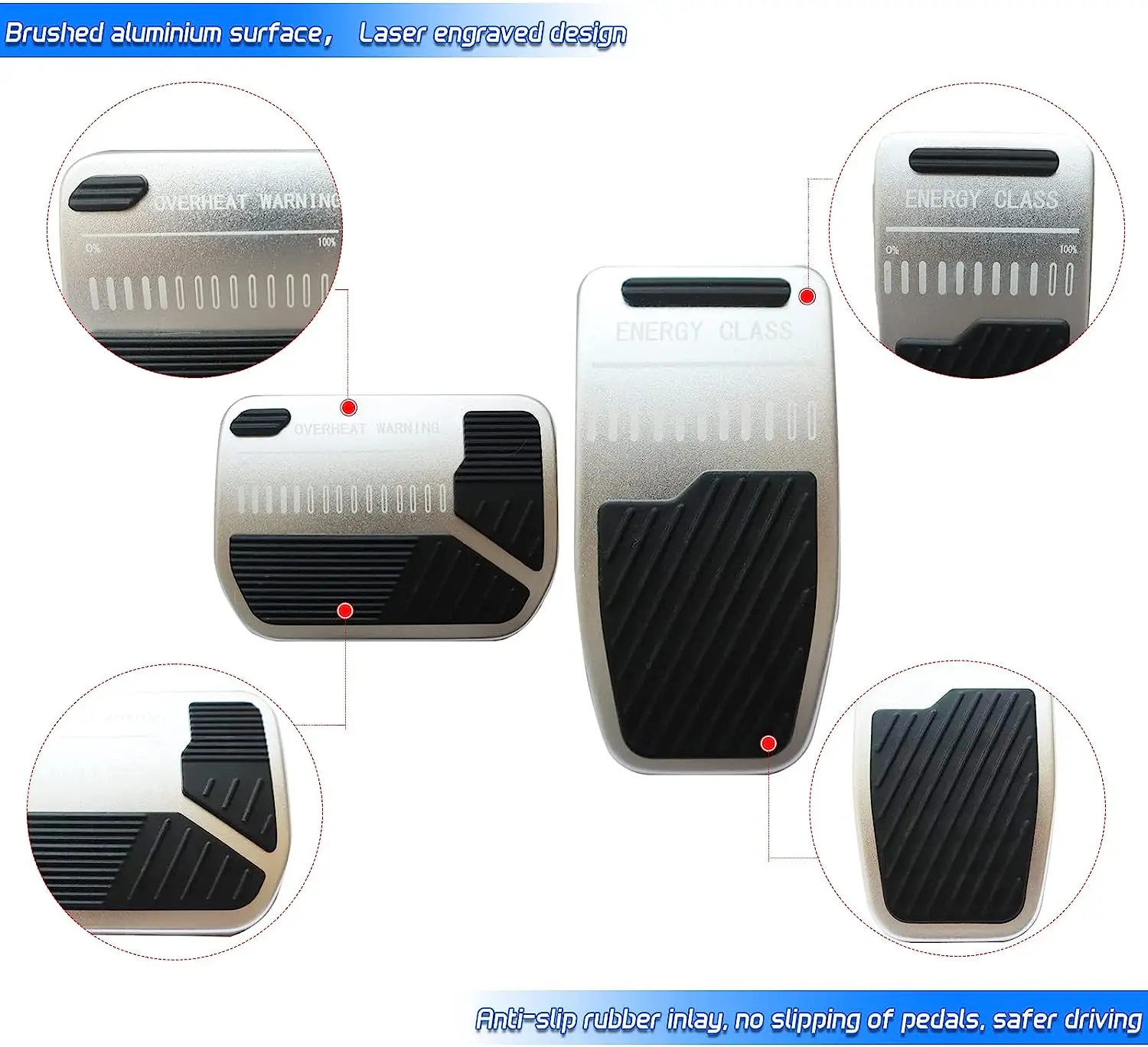 Anti-Slip Auto Foot Pedal Brake and Gas Pedal Pad Fit for Tesla Model 3 Model Y 2017-2023 Accelerator Pedal Covers