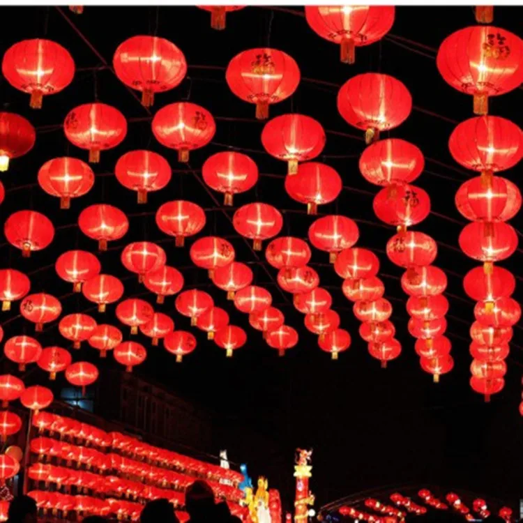 Waterproof Outdoor Large Foldable Traditional Japanese Chinese New Year Festival Silk Satin Lanterns Party Decorations