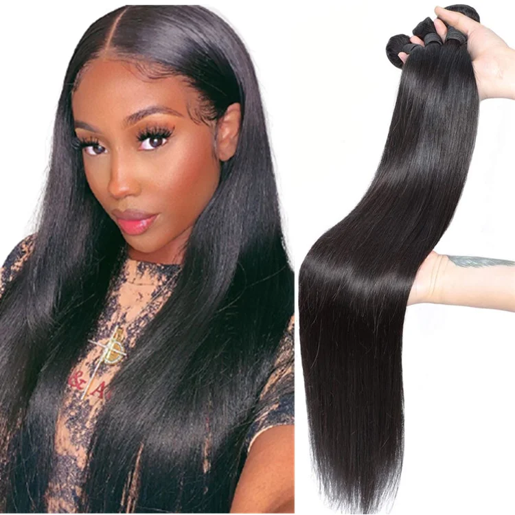 Cuticle aligned hair bundles mink Brazilian hair, 100% virgin customize straight human hair extension bundles for women