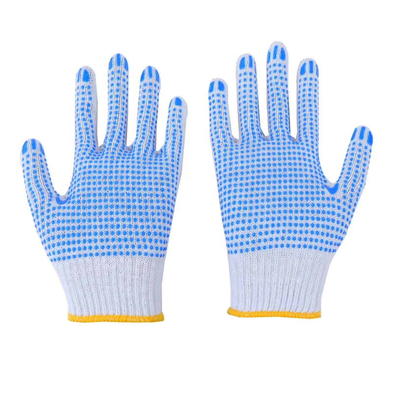 Supply Top Quality Cheap dotted cotton Knitted gloves